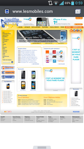 Test LG Optimus 4X HD : navigateur Web