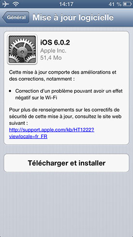 iOS 6.0.2 disponible pour les iPhone 5 et iPad mini uniquement, corrige les problèmes de Wi-Fi