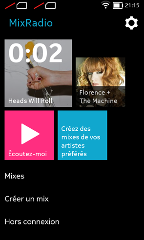 Nokia X : MixRadio