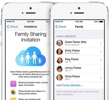 Apple iOS 8 : Family Sharing