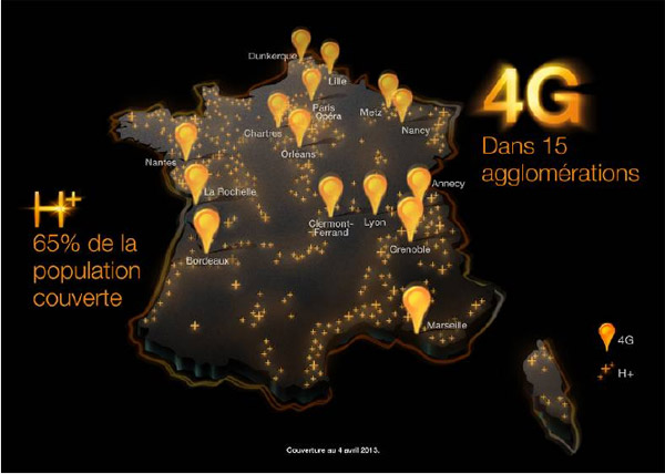 Orange lance son réseau 4G dans 50 villes et vise 1 million de clients pour fin 2013