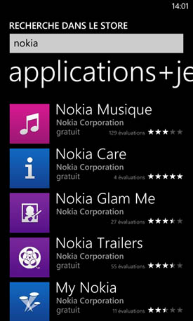Nokia Lumia 520 : applications