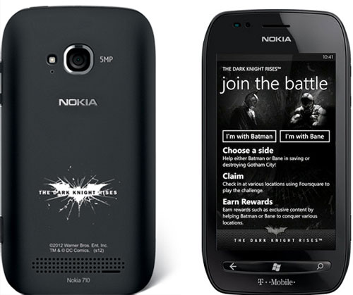 Le Nokia Lumia 710 aux couleurs de Batman Dark Knight Rises? toujours rien pour la France
