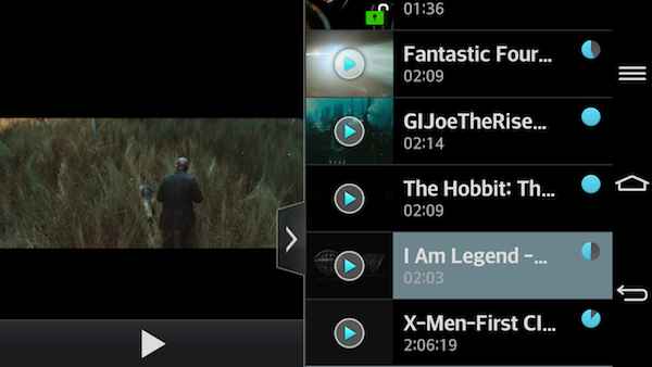 LG G Flex : lecteur vidéo