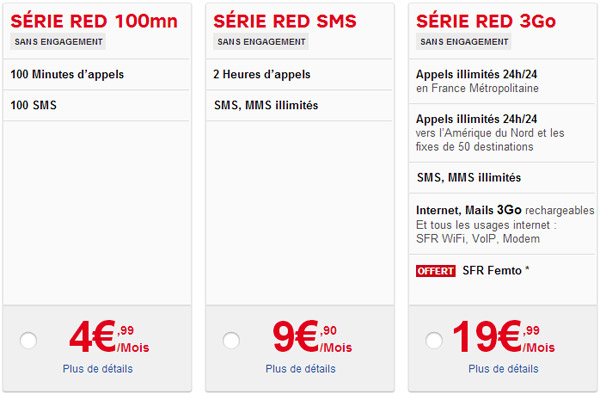 SFR répond à Free Mobile, et baisse le prix du forfait RED 2H SMS/MMS illimités à 4,99€