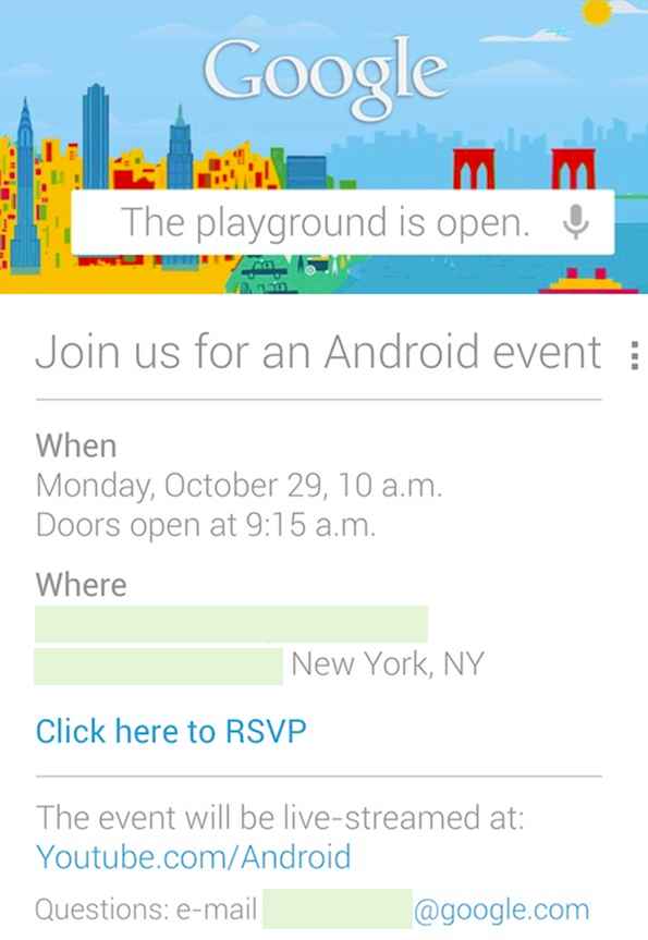 Android et Nexus : les annonces de Google, ce sera le 29 octobre