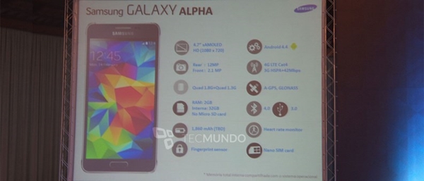 Fiche technique du Samsung Galaxy Alpha