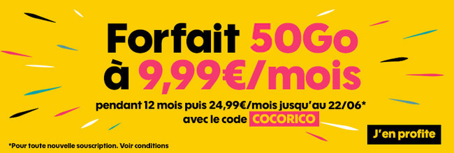Le forfait mobile Sosh 50 Go en promotion à 9,99 euros !