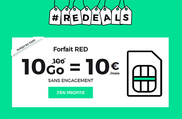 SFR solde son forfait illimité RED 10 Go à 10 euros