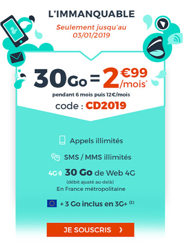 Cdiscount Mobile : le forfait 30 Go en promo à 2,99 euros