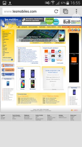 Samsung Galaxy S5 écran et internet