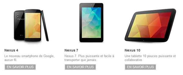 Google Play Store français : le magasin en ligne se met à jour avec les Nexus 4 et Nexus 10 en précommande !