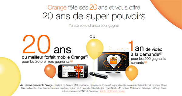 Orange lance des offres anniversaire « 20 ans »