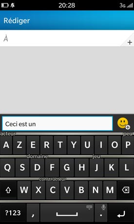BlackBerry Z10 : clavier
