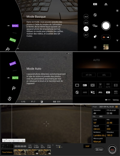 Interface caméra Sony Xperia 5 III