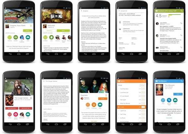 Google applique le Material Design d'Android L au Play Store