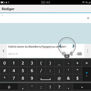 BlackBerry Passport : clavier virtuel