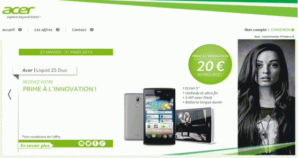 Le Liquid Z5 Duo d'Acer arrive en France à 149 euros hors subvention