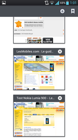  Test LG Optimus 4X HD : navigateur Web