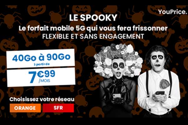 Promo spéciale Halloween : un forfait mobile 40Go à seulement 8.99€ sur le réseau Orange ou SFR