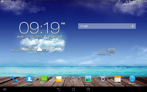 ASUS Nouveau Padfone : interface Android (dock)