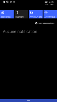 Microsoft Lumia 535 : centre de notifications