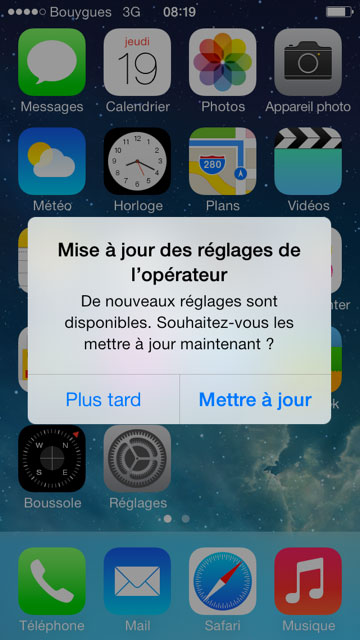 iPhone 5 : la mise à jour iOS 7 active la 4G de Bouygues Telecom