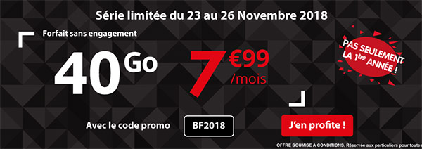 Auchan Télécom : un forfait mobile 40 Go à 7,99 euros pour le Black Friday