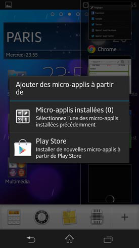 Sony Xperia SP : micro-applications