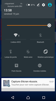 Sony Xperia C4 : centre de notifications