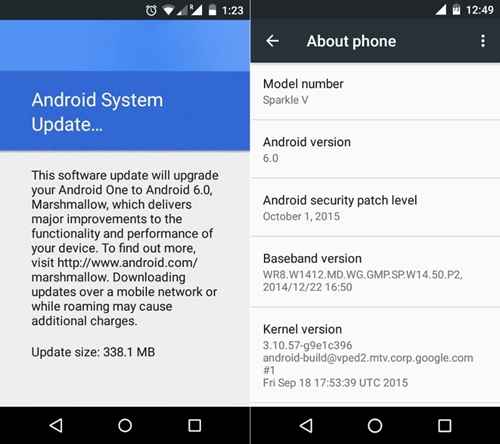 Android 6.0 Marshmallow arrive déjà sur les smartphones Android One