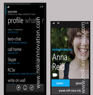 Windows Phone 8 : de nouvelles captures d'écran en fuite, avec l'intégration de Skype au menu