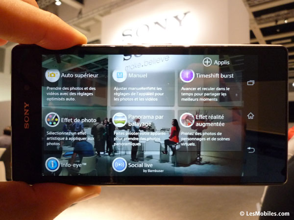 Sony Xperia Z1 : applis photos