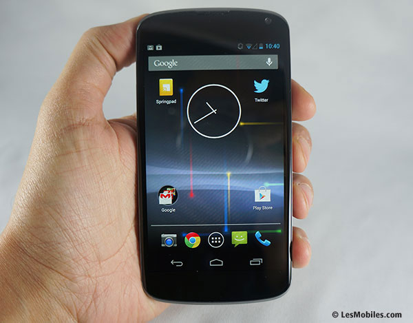 prise en main Google Nexus 4 LG Android 4.2