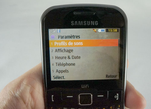 Samsung Ch@t 335 : menu paramètres