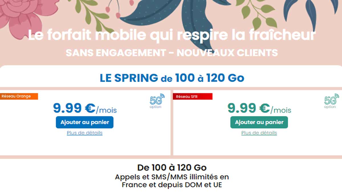 Le forfait mobile 100 Go à 9.99€ par mois à VIE sur le réseau Orange ou SFR joue les prolongations !