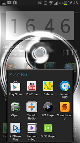 Samsung Galaxy S3 4G : menu Multimédia