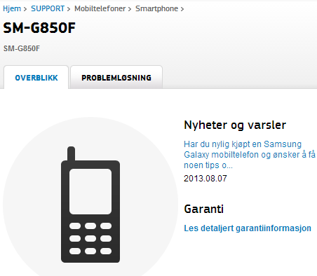 Samsung Norvège : Assistance
