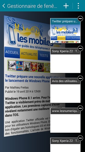 Samsung Galaxy S5 : navigateur Web