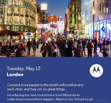 Motorola annoncera son prochain smartphone le 13 mai à Londres
