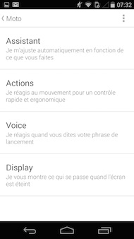 Motorola Moto X appli vocale