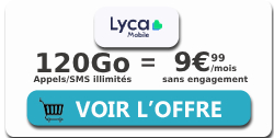 Forfait Lyca Mobile 120 Go en 5G