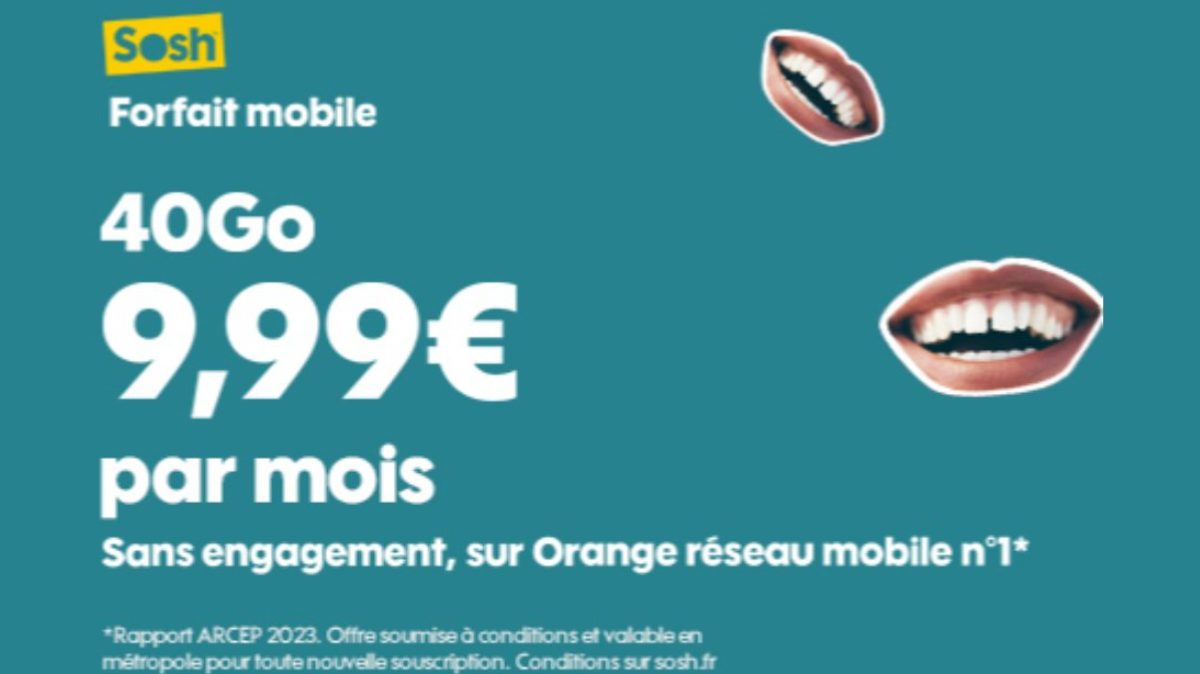 Nouveauté SOSH : un forfait mobile 40Go à 9.99€ sur le réseau Orange