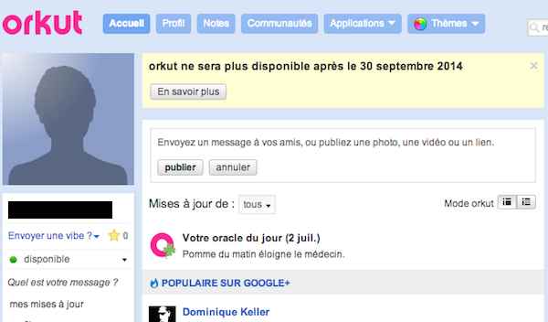 Google fermera son service Orkut d’ici la fin du mois de septembre