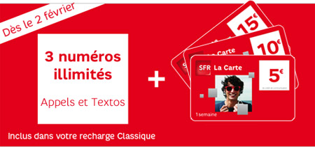 SFR La Carte : des appels et SMS illimités à partir de 5 euros
