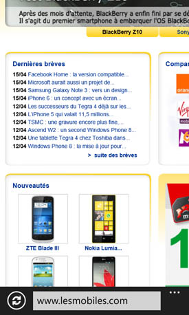 Nokia Lumia 520 : navigateur web