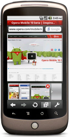 Opera Mobile 10.1 sur Android Market