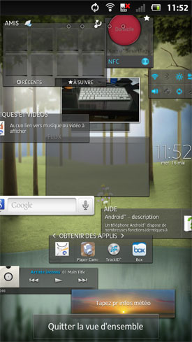 Test Sony Xperia sola : système d'exploitation + interface utilisateur