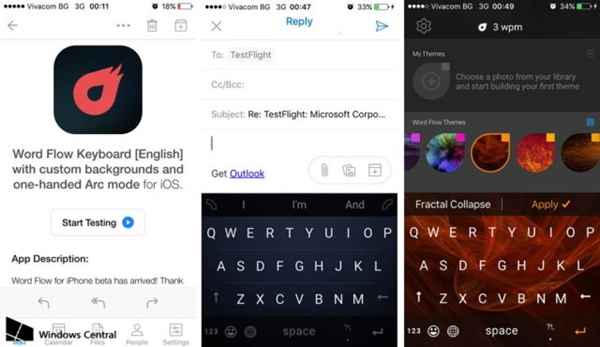 Microsoft a prévu des thèmes pour modifier l'aspect de son clavier Word Flow sur iOS