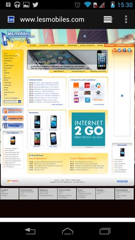 Motorola Razr i : navigateur web